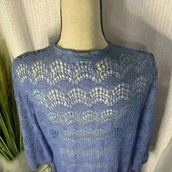 UGG Australia Womens S Blue Open Knit Robe Wrap Kimono Beach Cover Up - Picture 8 of 13